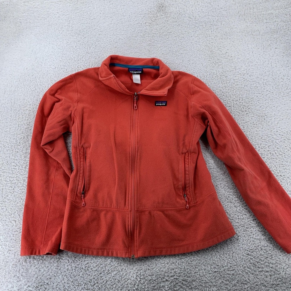 Patagonia Worn Wear Emmilen Jacket Womens Medium Coral Fleece Hiking Full Zip - Picture 1 of 9